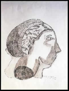 Stefano Scadati pittore - 1990 testa profilo destro