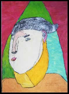 Stefano Scadati pittore - 1998 testa uomo capelli neri